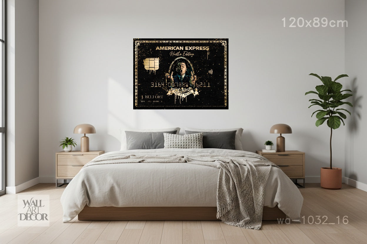 بطاقة بيلفورت السوداء: إصدار ذئب وول ستريت - لوحة جدارية عصرية بدون إطار