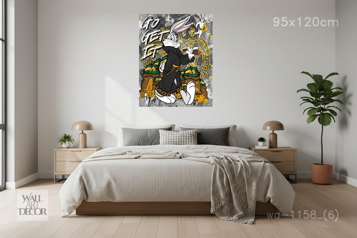 انطلق واحصل عليه: باغز باني ستريت هستل – لوحة جدارية عصرية بدون إطار