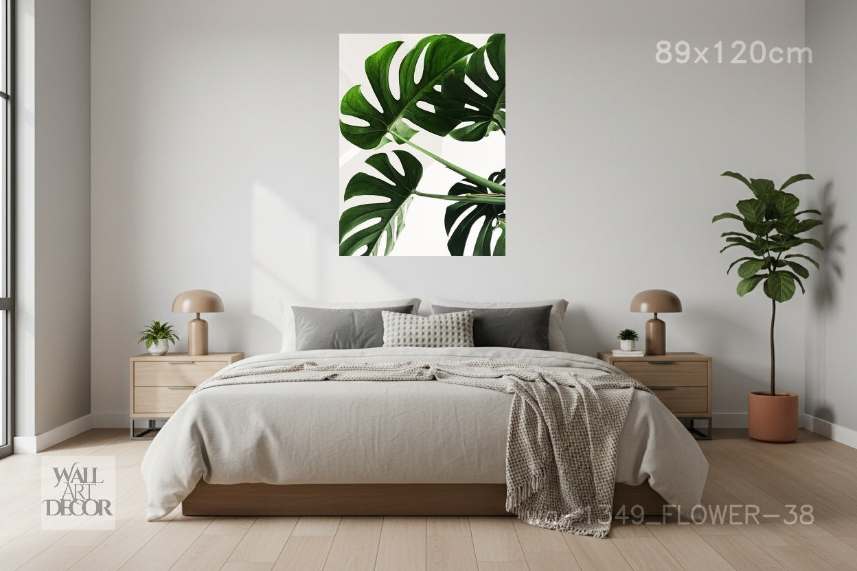 روعة الخضرة: مونستيرا ديليسيوسا – لوحة جدارية عصرية بدون إطار