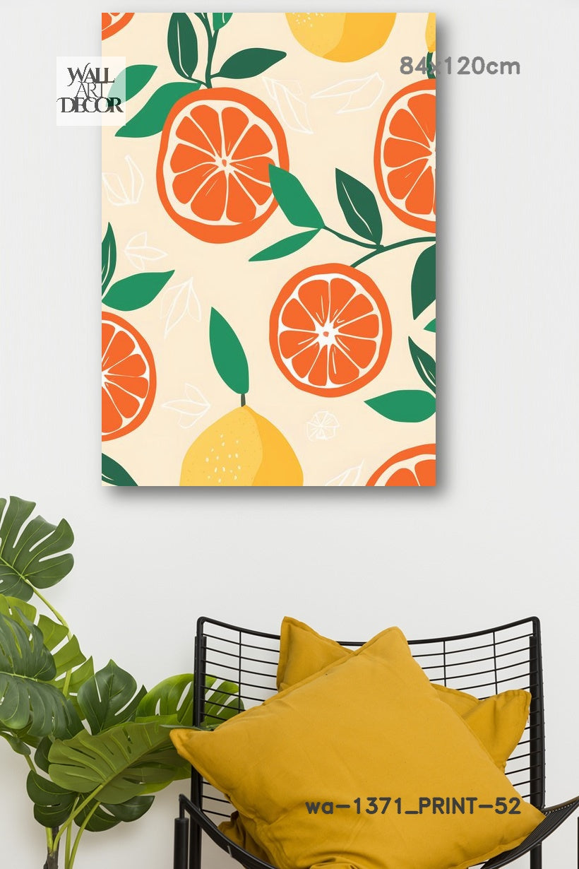 نكهة الحمضيات: حصاد البحر الأبيض المتوسط - لوحة جدارية عصرية بدون إطار