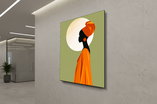 الرقة الأثيرية: الصورة الظلية الذهبية – لوحة جدارية حديثة بدون إطار