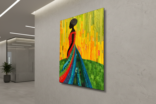 جمالٌ مُوشوريّ: صورة ظلية فسيفسائية – لوحة جدارية حديثة بدون إطار