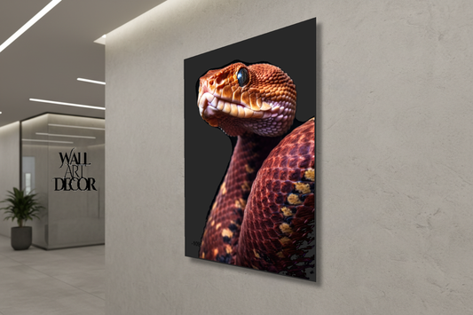 مقياس قرمزي: صورة ثعبانية أثيرية - لوحة جدارية حديثة بدون إطار