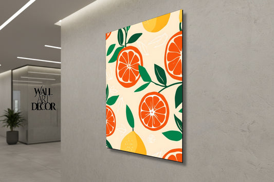 نكهة الحمضيات: حصاد البحر الأبيض المتوسط - لوحة جدارية عصرية بدون إطار