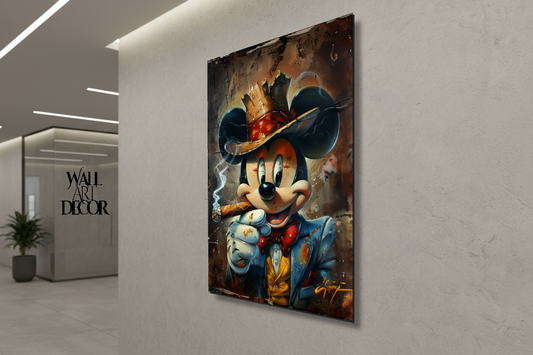 الخارج عن القانون العصري: ميكي "الزعيم" - ديكور جداري بدون إطار بنمط فن البوب الحضري