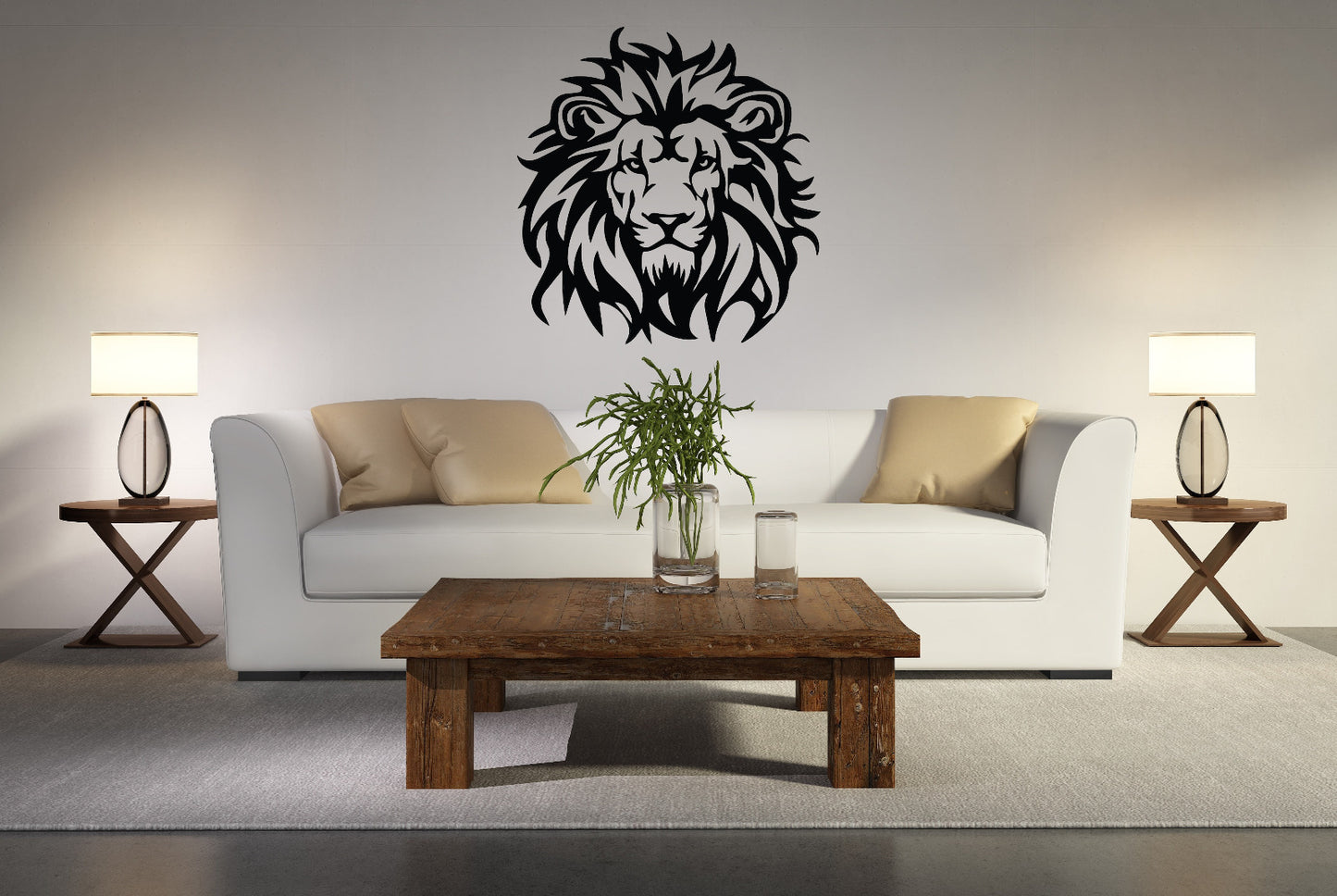 Lion Face – Black Acrylic Laser Cut Wall Art
