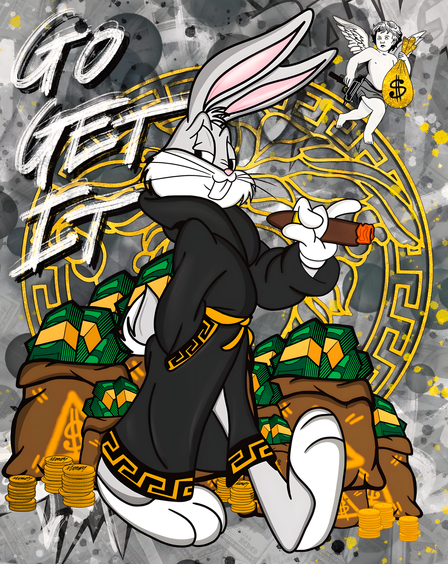 انطلق واحصل عليه: باغز باني ستريت هستل – لوحة جدارية عصرية بدون إطار