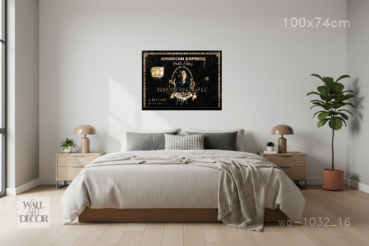 بطاقة بيلفورت السوداء: إصدار ذئب وول ستريت - لوحة جدارية عصرية بدون إطار