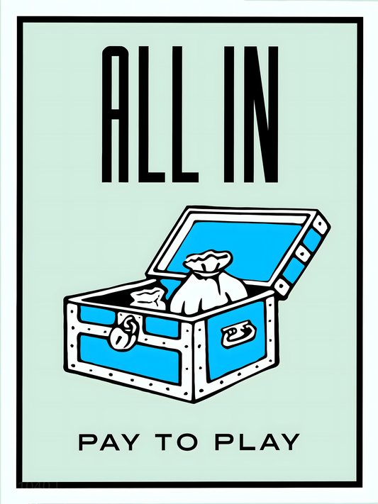 الكل في: فن تحفيزي للعبة مونوبولي "ادفع لتلعب" - لوحة جدارية حديثة بدون إطار