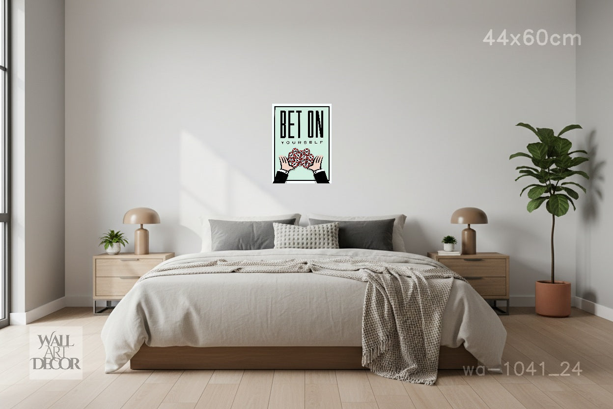 الرهان الأمثل: "راهن على نفسك" فن لعبة مونوبولي - لوحة جدارية حديثة بدون إطار