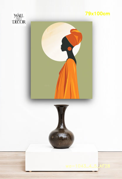 الرقة الأثيرية: الصورة الظلية الذهبية – لوحة جدارية حديثة بدون إطار