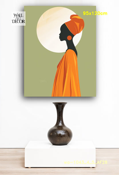 الرقة الأثيرية: الصورة الظلية الذهبية – لوحة جدارية حديثة بدون إطار