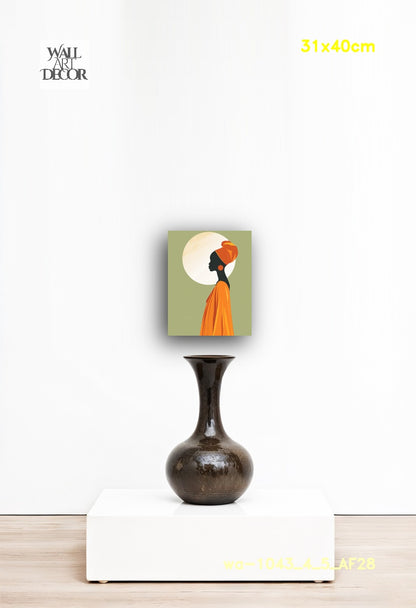 الرقة الأثيرية: الصورة الظلية الذهبية – لوحة جدارية حديثة بدون إطار