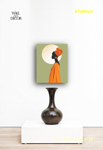 الرقة الأثيرية: الصورة الظلية الذهبية – لوحة جدارية حديثة بدون إطار