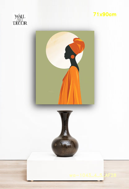 الرقة الأثيرية: الصورة الظلية الذهبية – لوحة جدارية حديثة بدون إطار