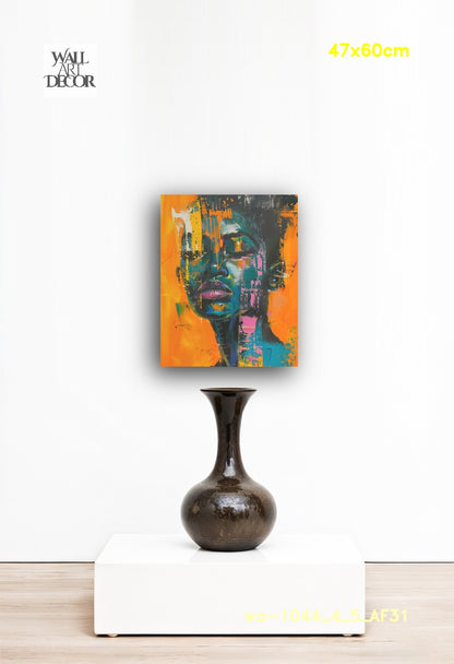 أحلام النيون: رؤية باللونين الأزرق المخضر والأصفر الداكن - لوحات جدارية عصرية بدون إطار