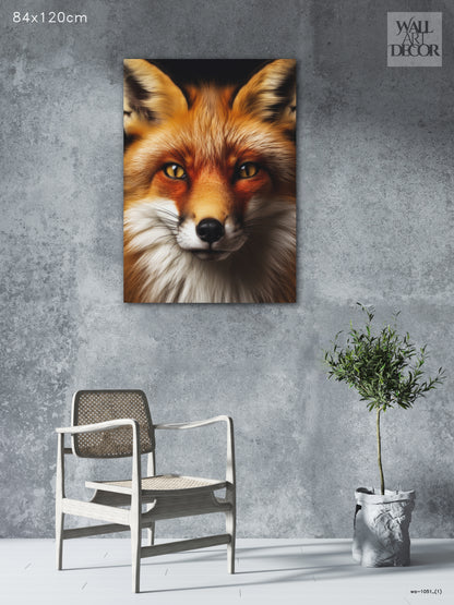 نظرة العنبر: صورة مهيبة لثعلب أحمر - لوحة جدارية حديثة بدون إطار