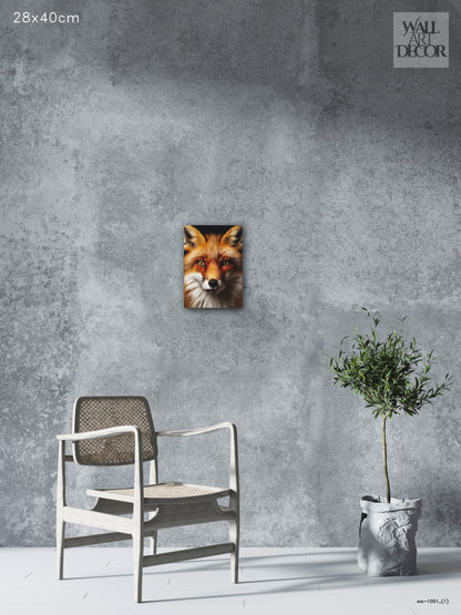 نظرة العنبر: صورة مهيبة لثعلب أحمر - لوحة جدارية حديثة بدون إطار