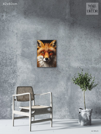 نظرة العنبر: صورة مهيبة لثعلب أحمر - لوحة جدارية حديثة بدون إطار