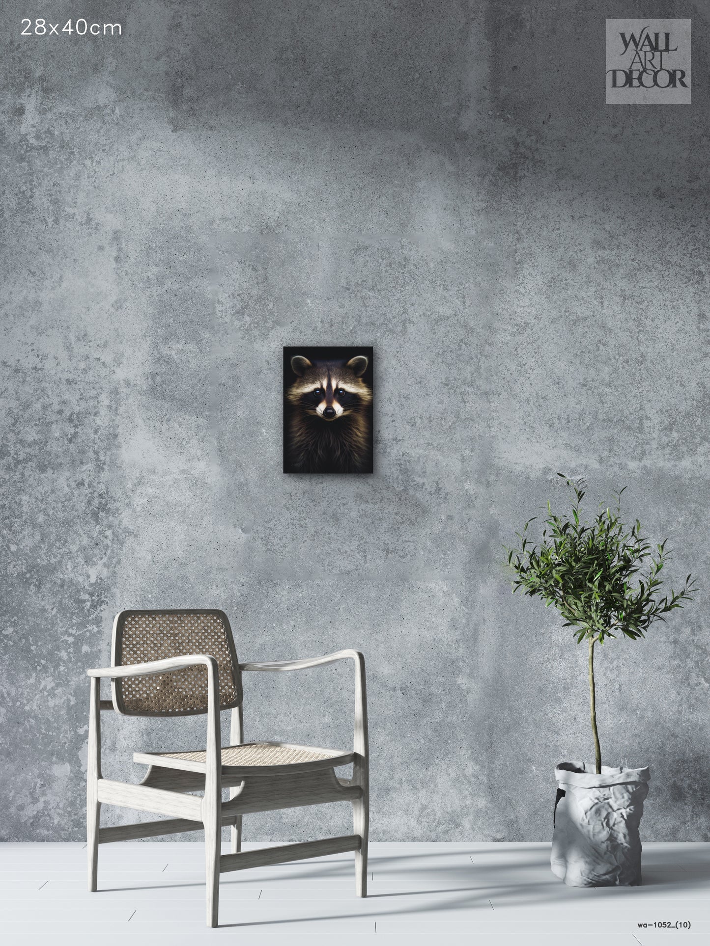 لص منتصف الليل: صورة مهيبة لراكون | ديكور عصري بدون إطار