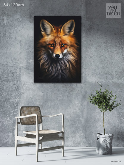 النبل الناري: صورة مهيبة لثعلب أحمر - لوحة جدارية حديثة بدون إطار