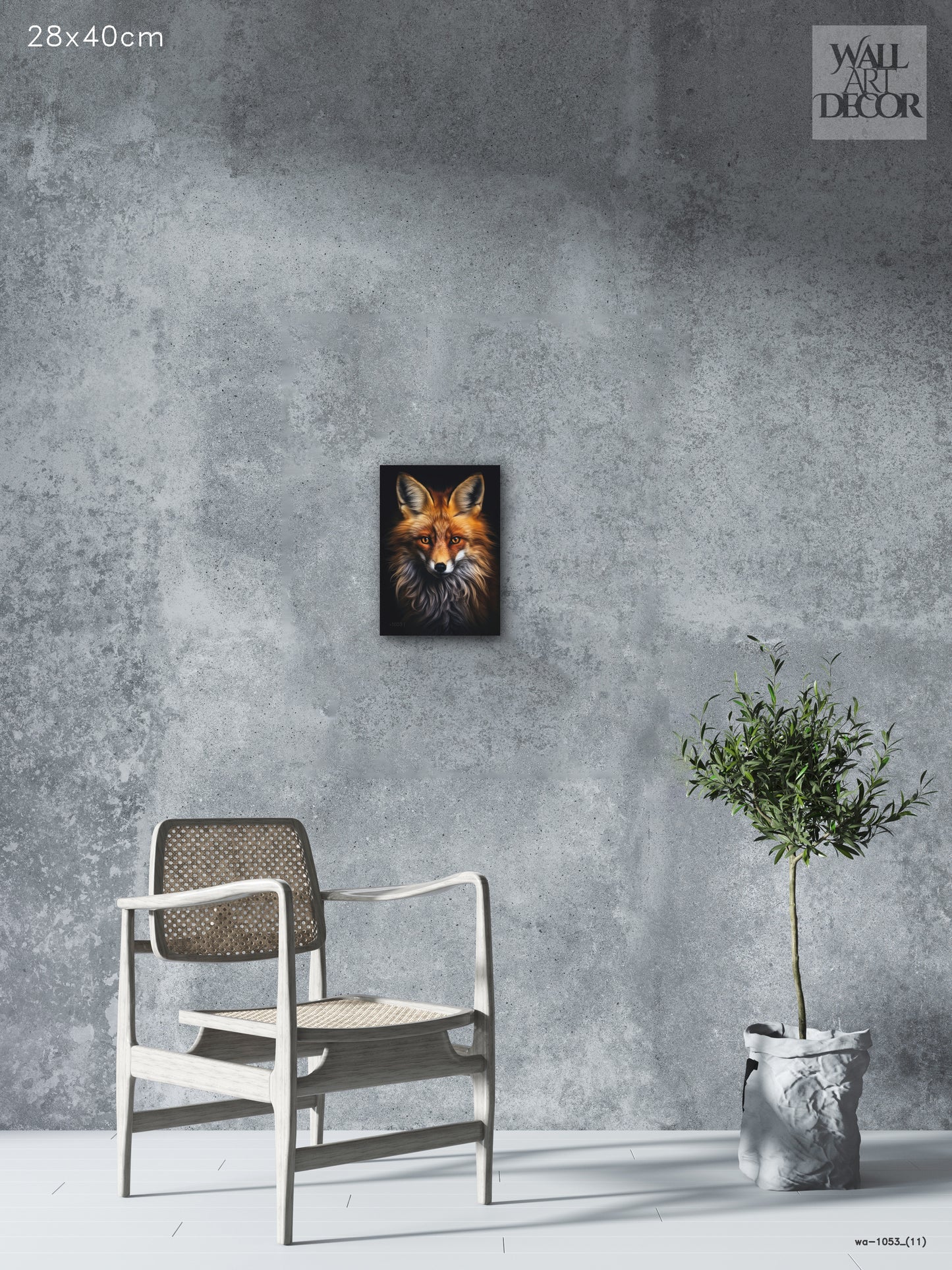 النبل الناري: صورة مهيبة لثعلب أحمر - لوحة جدارية حديثة بدون إطار