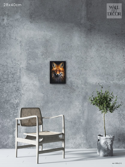 النبل الناري: صورة مهيبة لثعلب أحمر - لوحة جدارية حديثة بدون إطار