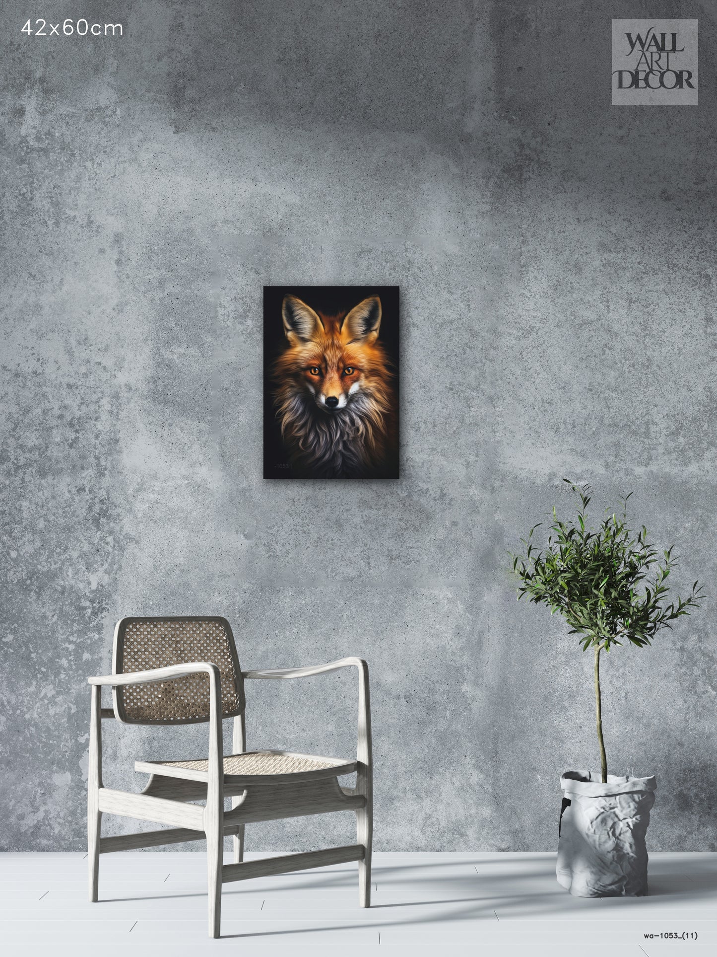 النبل الناري: صورة مهيبة لثعلب أحمر - لوحة جدارية حديثة بدون إطار