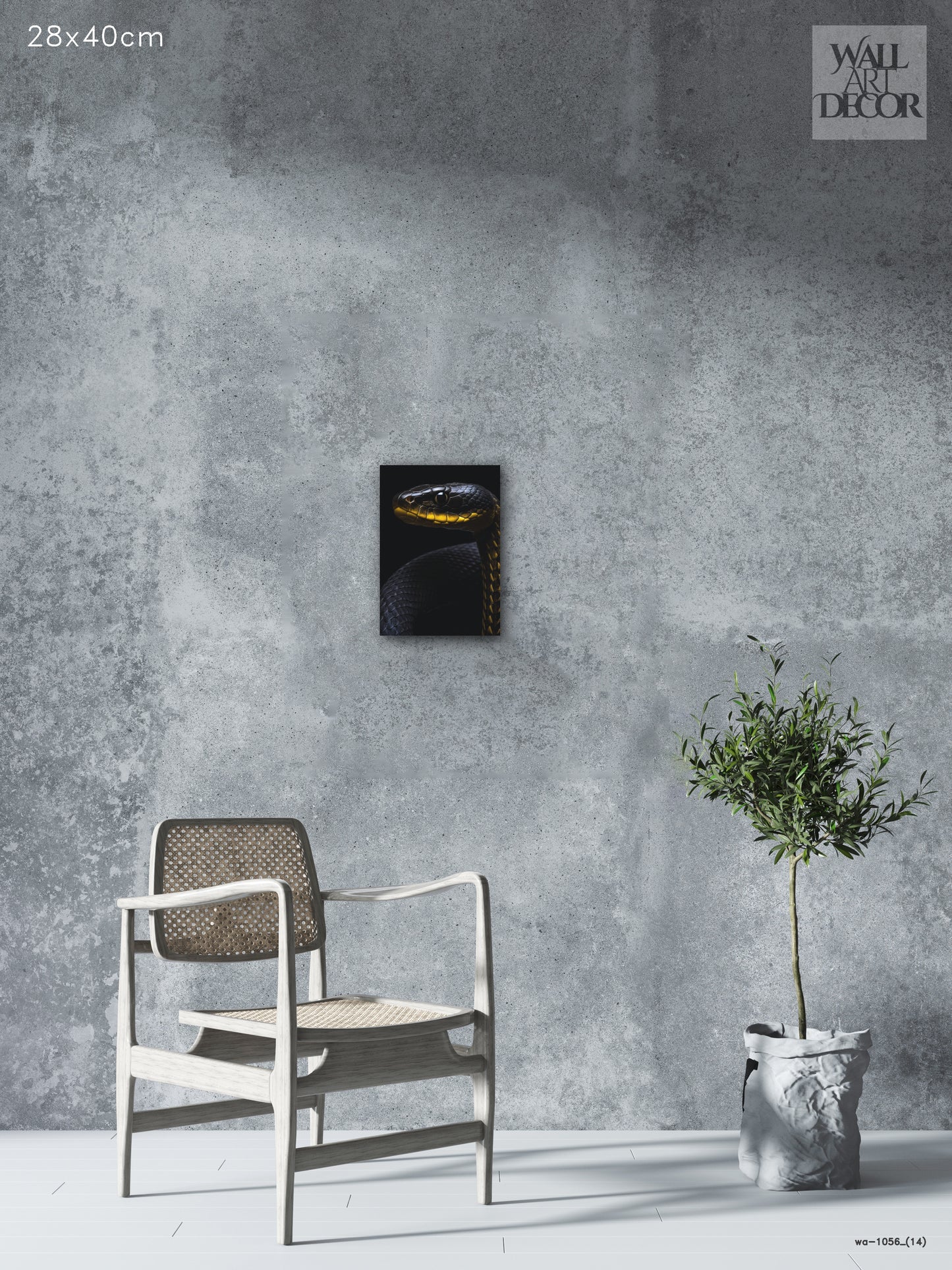 السم الذهبي: صورة ثعبانية منتصف الليل – لوحة جدارية حديثة بدون إطار