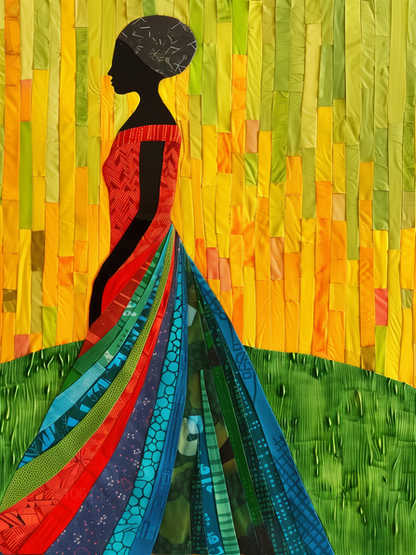 جمالٌ مُوشوريّ: صورة ظلية فسيفسائية – لوحة جدارية حديثة بدون إطار