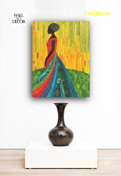 جمالٌ مُوشوريّ: صورة ظلية فسيفسائية – لوحة جدارية حديثة بدون إطار