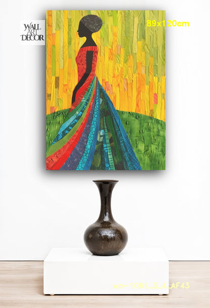 جمالٌ مُوشوريّ: صورة ظلية فسيفسائية – لوحة جدارية حديثة بدون إطار