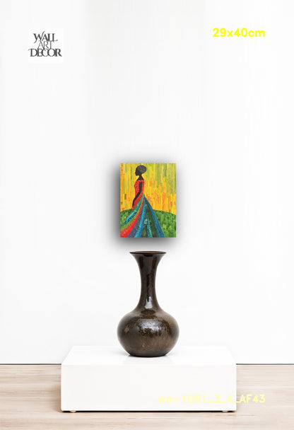 جمالٌ مُوشوريّ: صورة ظلية فسيفسائية – لوحة جدارية حديثة بدون إطار