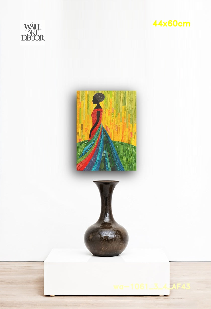 جمالٌ مُوشوريّ: صورة ظلية فسيفسائية – لوحة جدارية حديثة بدون إطار