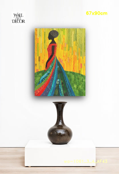 جمالٌ مُوشوريّ: صورة ظلية فسيفسائية – لوحة جدارية حديثة بدون إطار