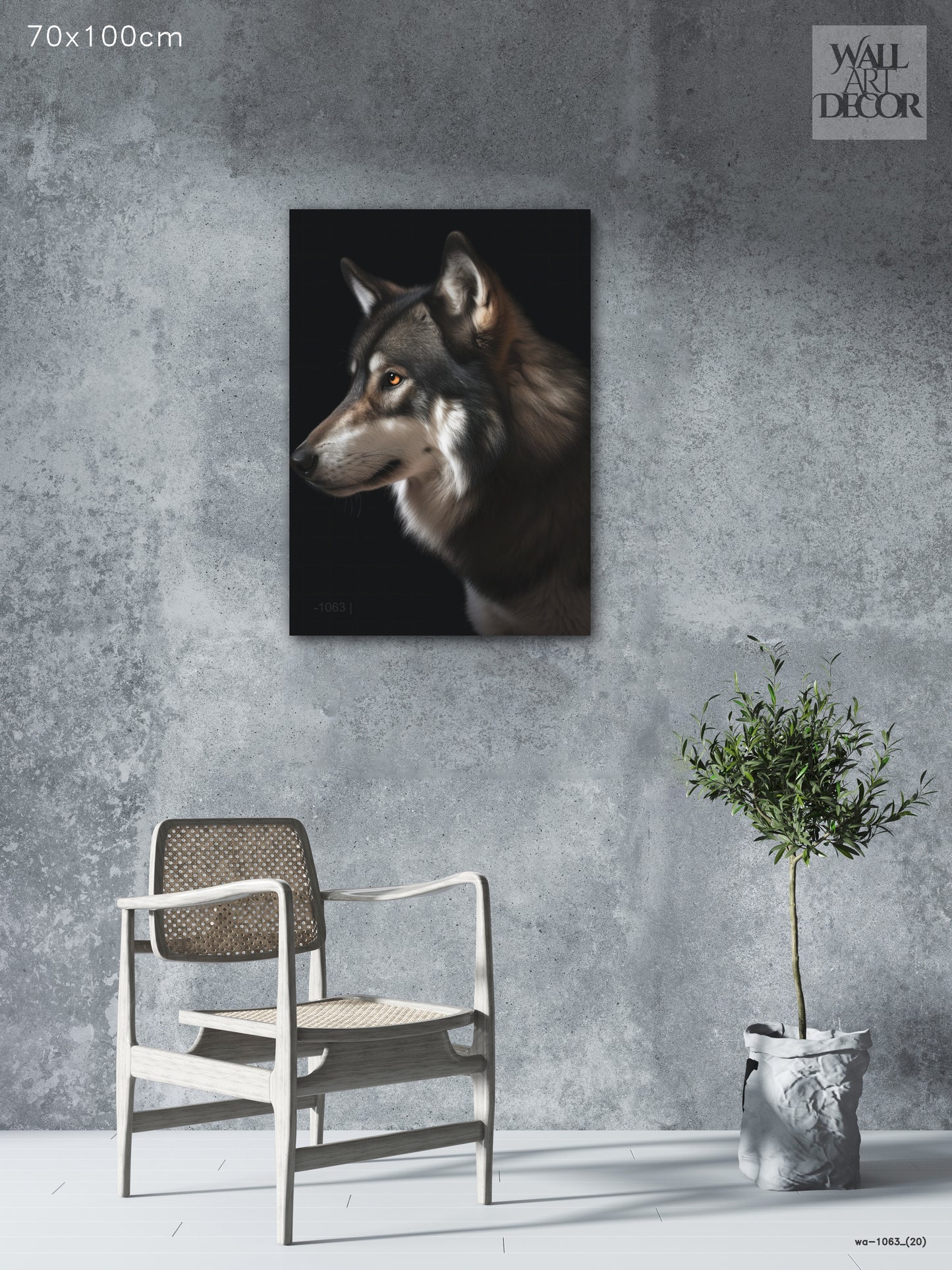 ملف تعريف ألفا: ذئب تيمبر المهيب - لوحة جدارية عصرية بدون إطار