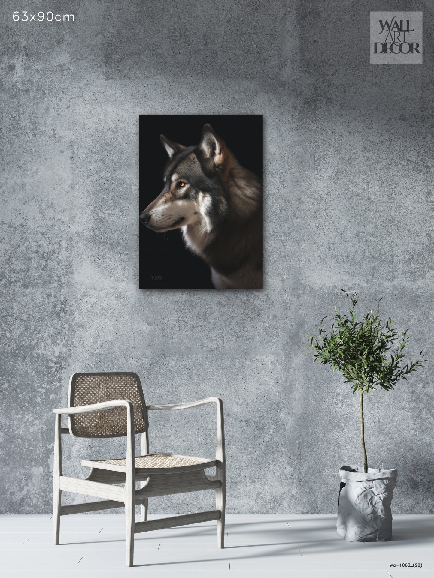 ملف تعريف ألفا: ذئب تيمبر المهيب - لوحة جدارية عصرية بدون إطار