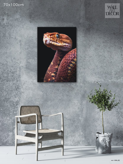 مقياس قرمزي: صورة ثعبانية أثيرية - لوحة جدارية حديثة بدون إطار