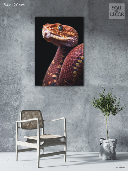 مقياس قرمزي: صورة ثعبانية أثيرية - لوحة جدارية حديثة بدون إطار