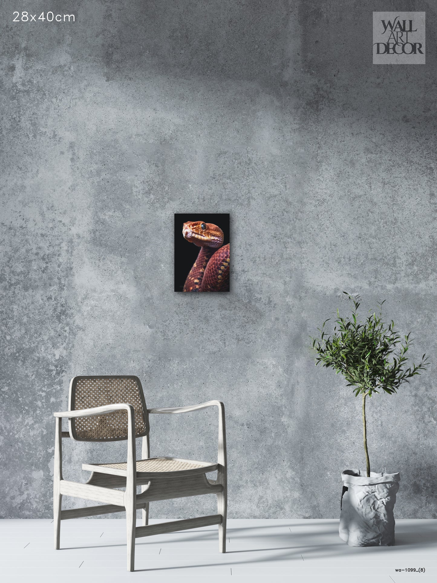 مقياس قرمزي: صورة ثعبانية أثيرية - لوحة جدارية حديثة بدون إطار