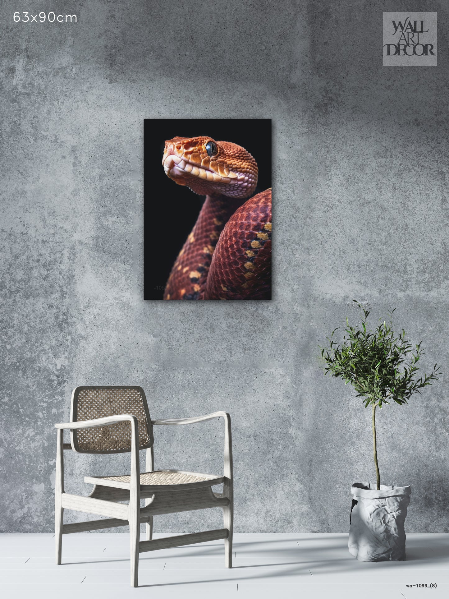 مقياس قرمزي: صورة ثعبانية أثيرية - لوحة جدارية حديثة بدون إطار