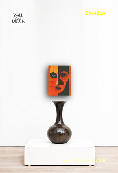 صدى الأوبسيديان: وجه تجريدي حديث – لوحة جدارية بدون إطار