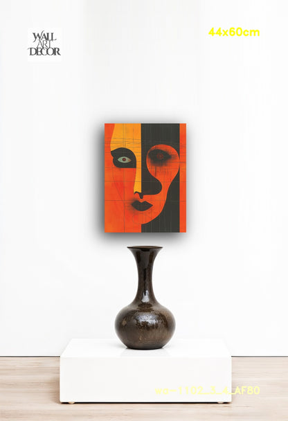 صدى الأوبسيديان: وجه تجريدي حديث – لوحة جدارية بدون إطار