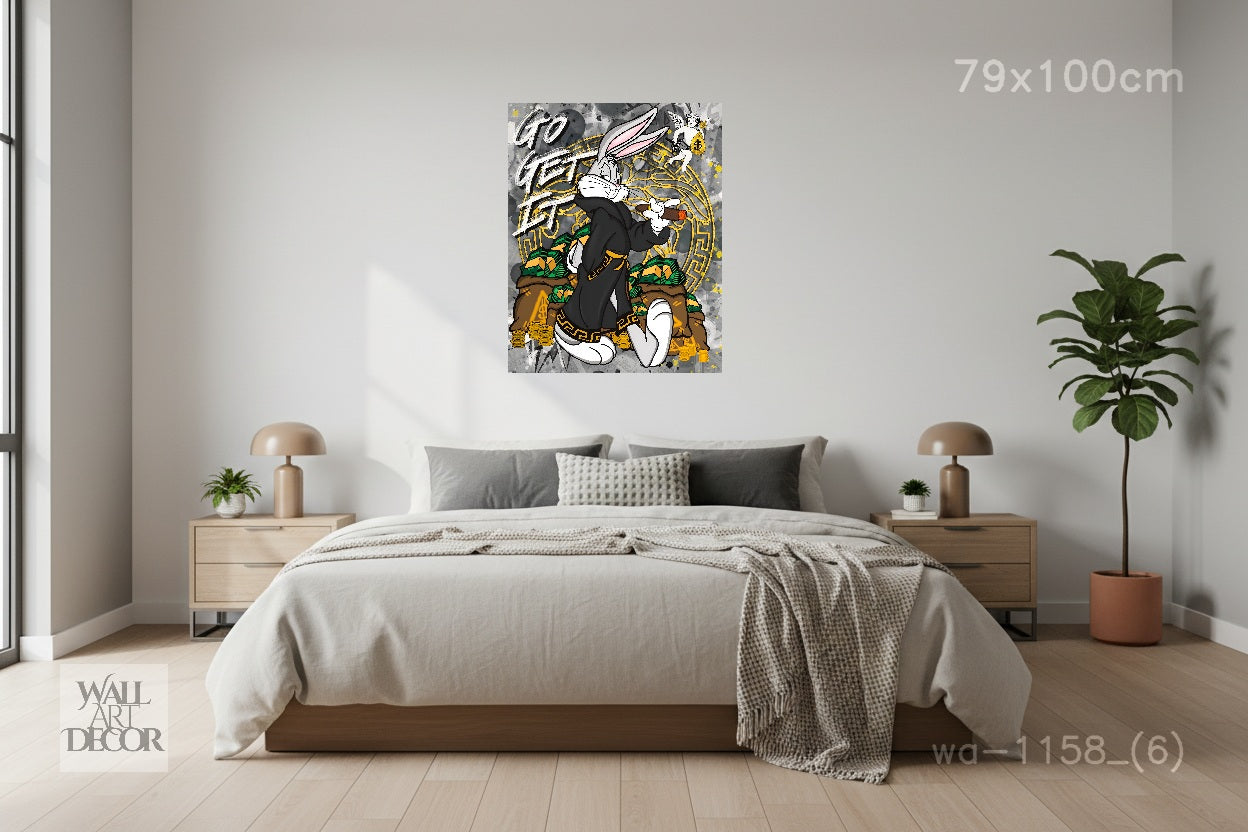 انطلق واحصل عليه: باغز باني ستريت هستل – لوحة جدارية عصرية بدون إطار