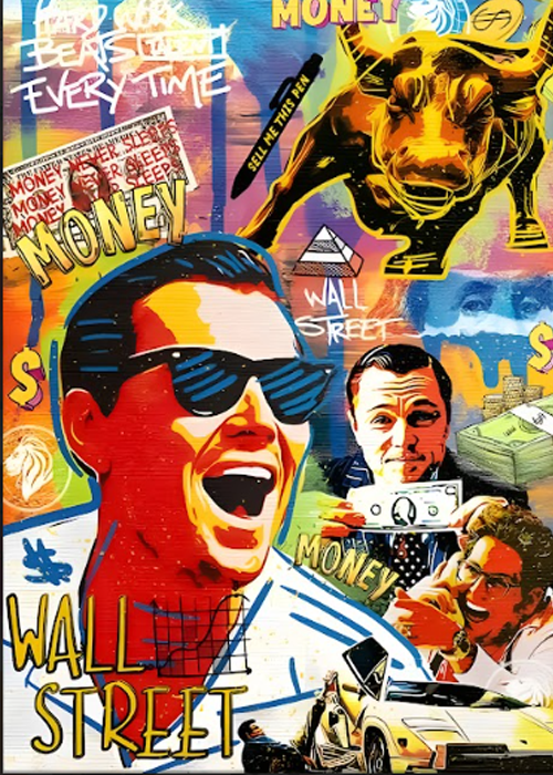 The Wolf of Wall Street – Make Money Canvas Plexiglass Wall Print