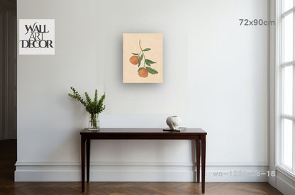 هدوء نباتي: غصن حمضيات مرسوم بالألوان المائية - لوحة جدارية عصرية بدون إطار