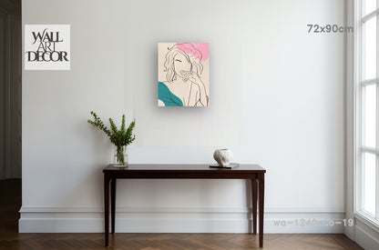 إلهام أثيري: فن الخطوط الأنثوية التجريدي - لوحة جدارية حديثة بدون إطار