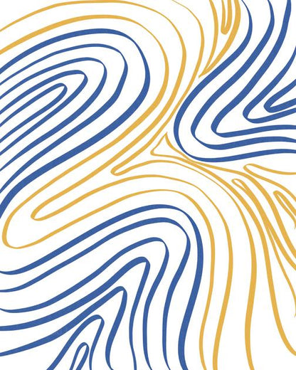 رمال ذهبية: تموجات طوبوغرافية تجريدية - لوحة جدارية حديثة بدون إطار