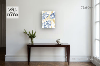 رمال ذهبية: تموجات طوبوغرافية تجريدية - لوحة جدارية حديثة بدون إطار