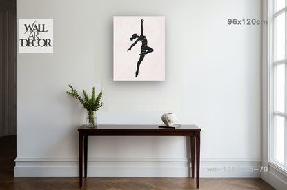 رشاقة في الحركة: صورة ظلية لراقصة بأسلوب بسيط - لوحة جدارية عصرية بدون إطار